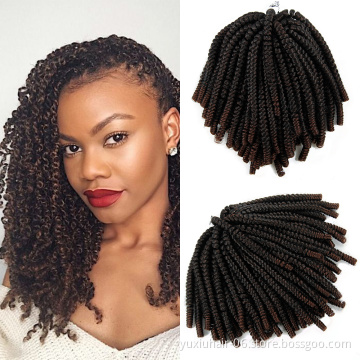 Synthetic braiding Hair 8 Inch Ombre Spring Twist Hair 30Strands/Pack Passion Twist Crochet Braid Hair  Extensions